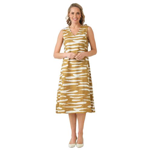 B Essentials Linen V Neck Dress